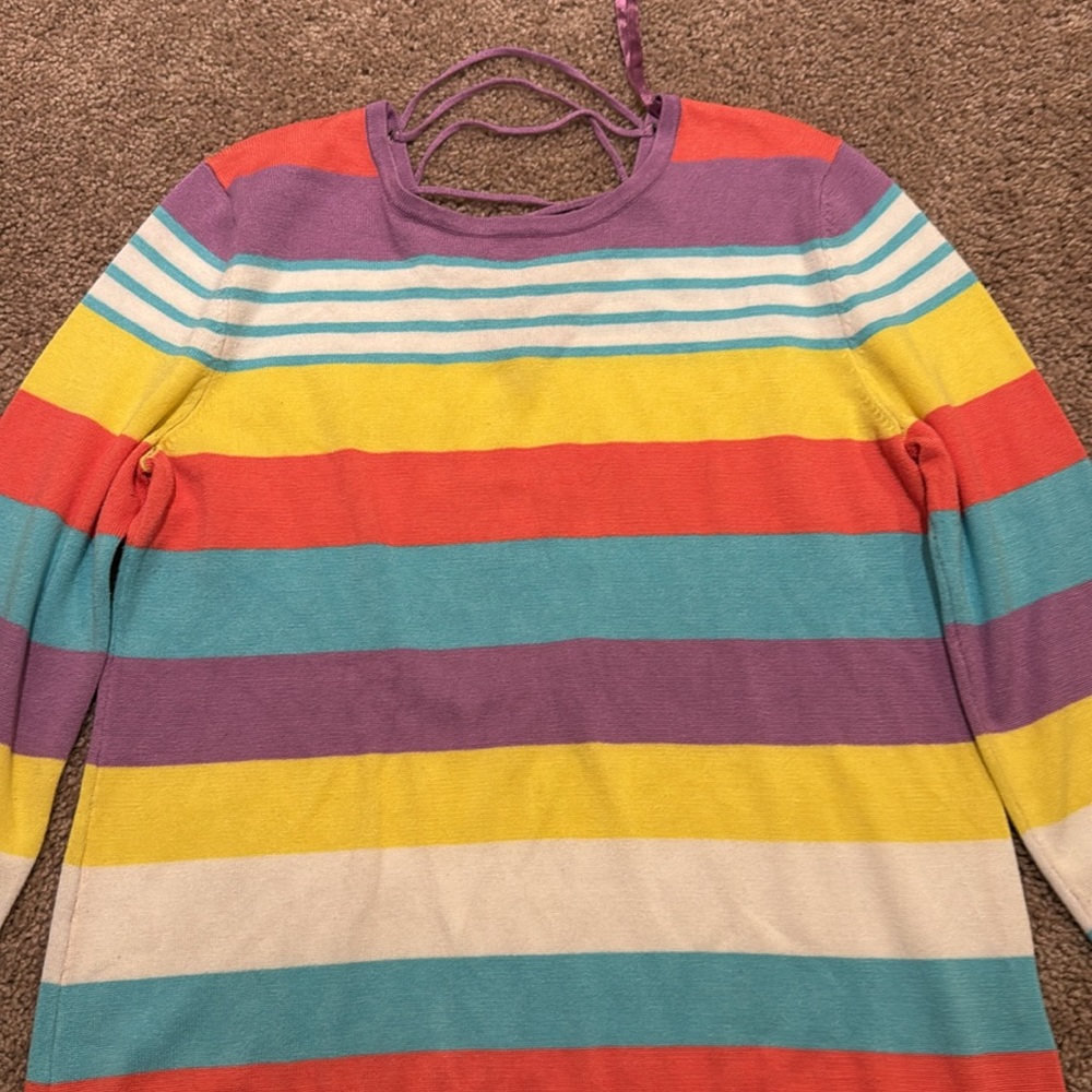 Colorful Striped Women's Sweater - Picture 2 of 5